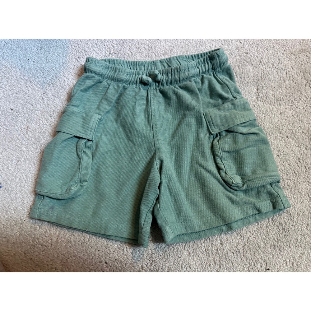 Zara‎ Kids Boys Sage Green Knit Cargo Shorts Size 4-5 Years 110cm Elastic Waist